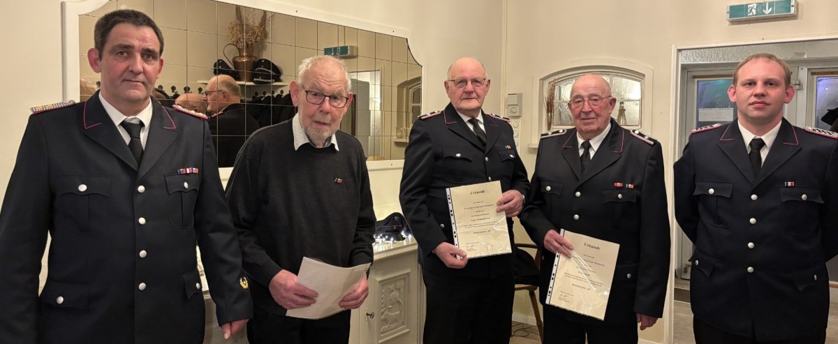 60 Jahre Mitgliedschaft: Vollert Johannsen (Buer), Frenz Christophersen, Uwe Brandt